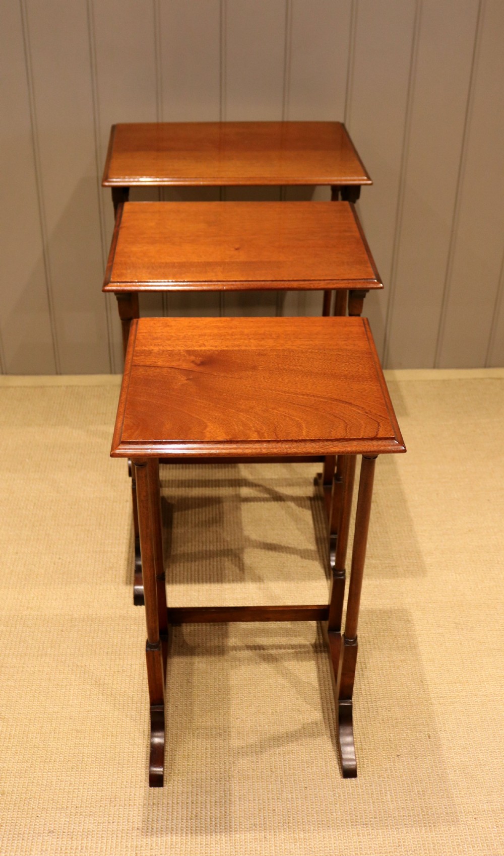 Edwardian Mahogany Nest Of Three Tables View VII