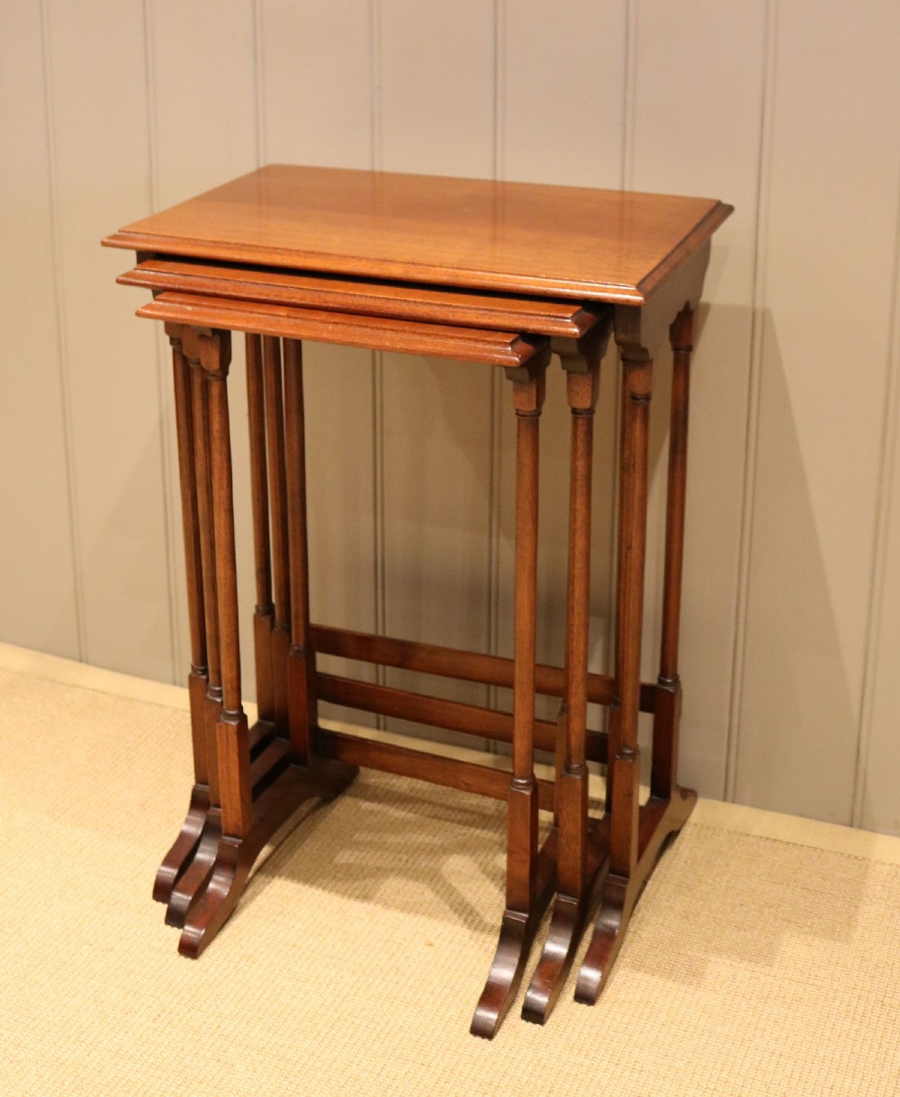 Edwardian Mahogany Nest Of Three Tables View VIII