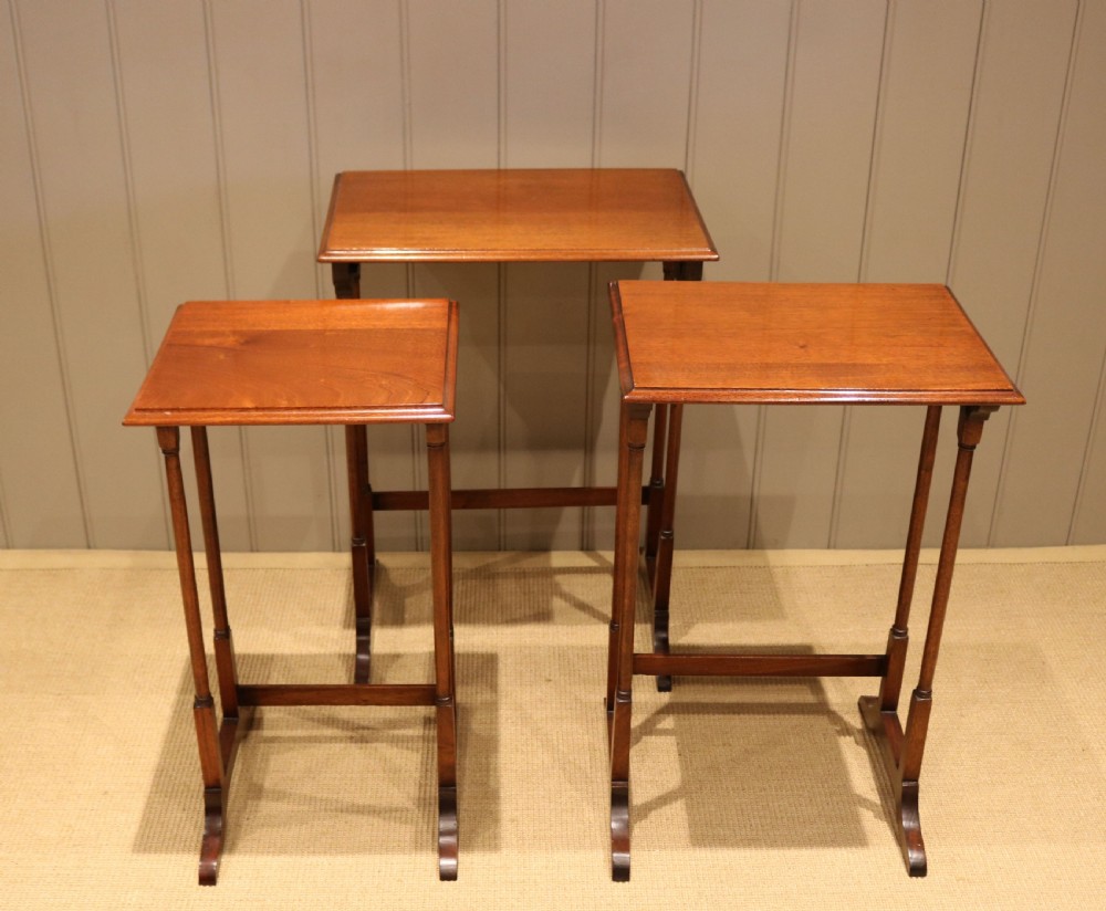 Edwardian Mahogany Nest Of Three Tables View IX