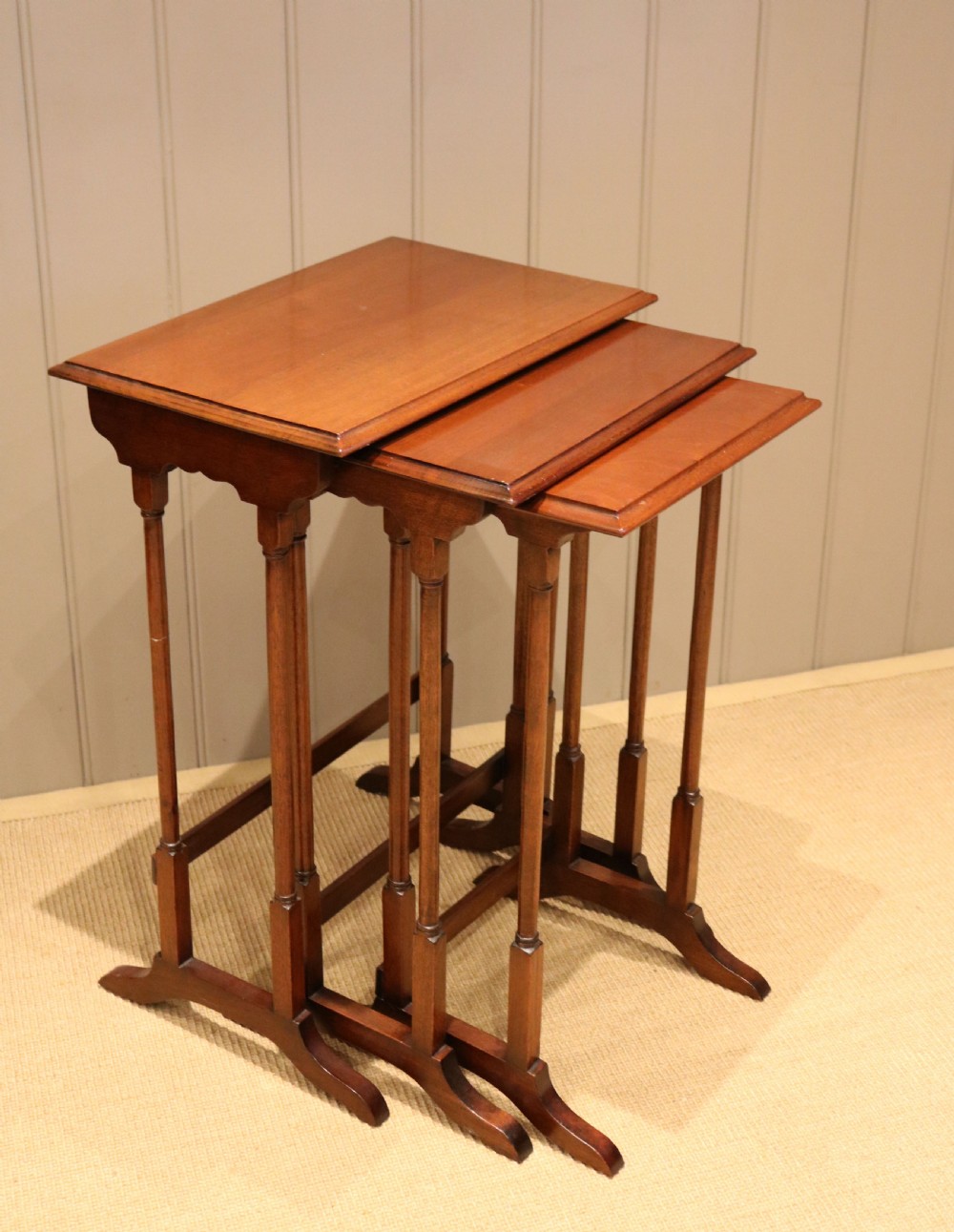 Edwardian Mahogany Nest Of Three Tables View X
