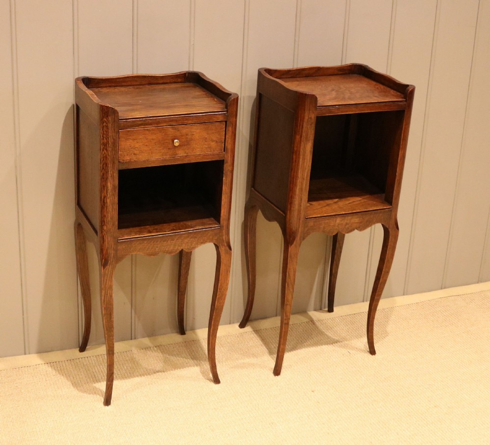 Pair Of Small Proportioned Oak Bedside Cabinets