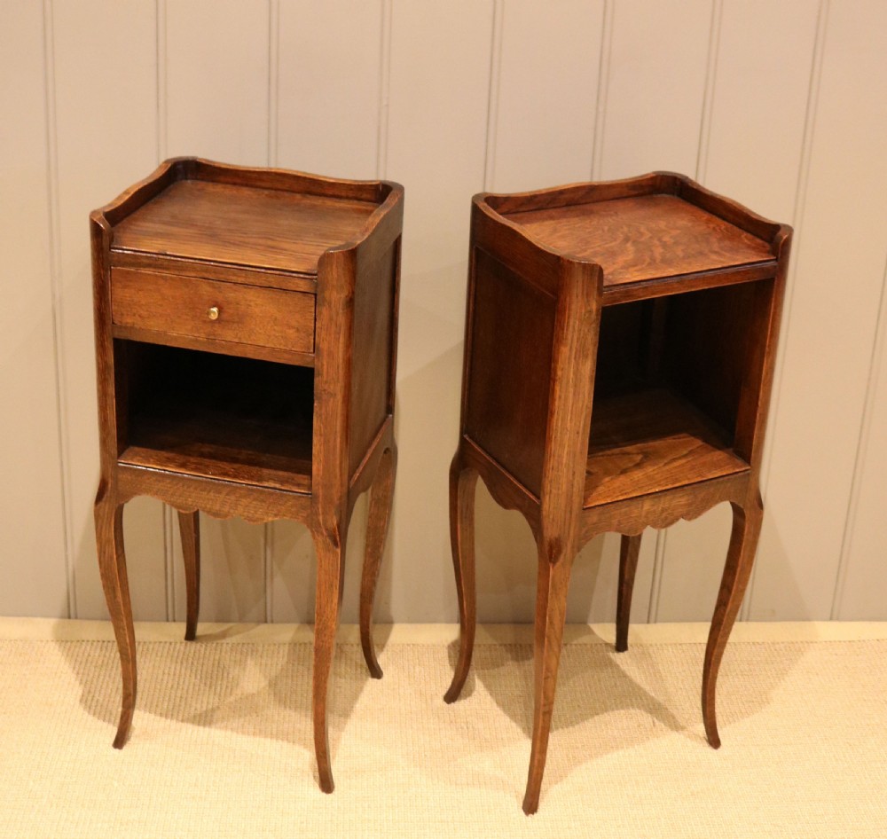 Pair Of Small Proportioned Oak Bedside Cabinets View V