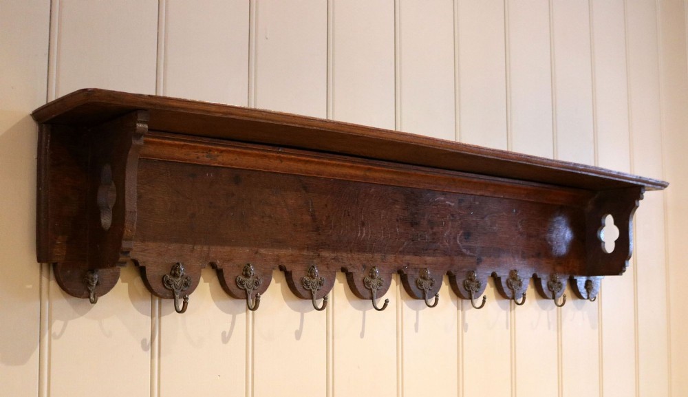 French Dark Oak Wall Shelves