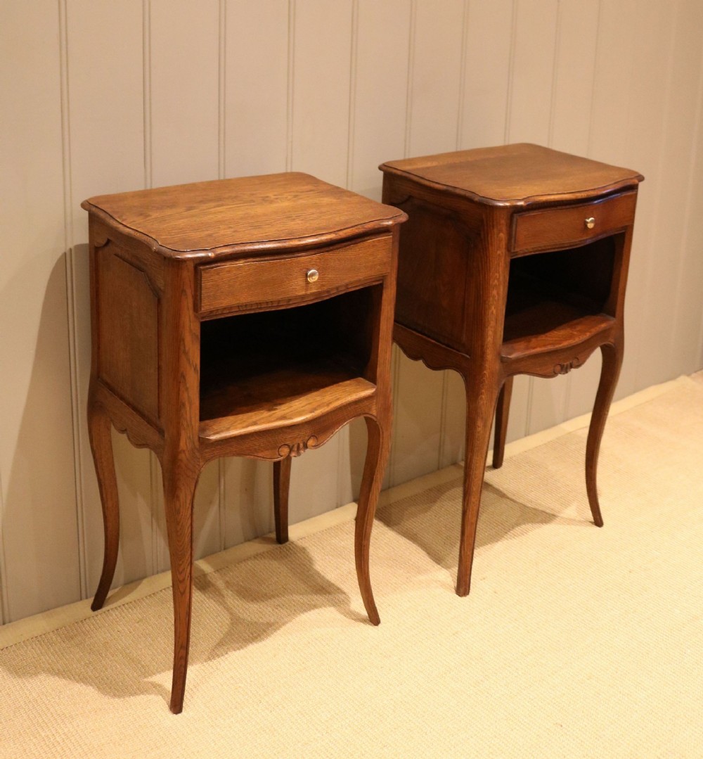 Pair Of French Oak Bedside Cabinets