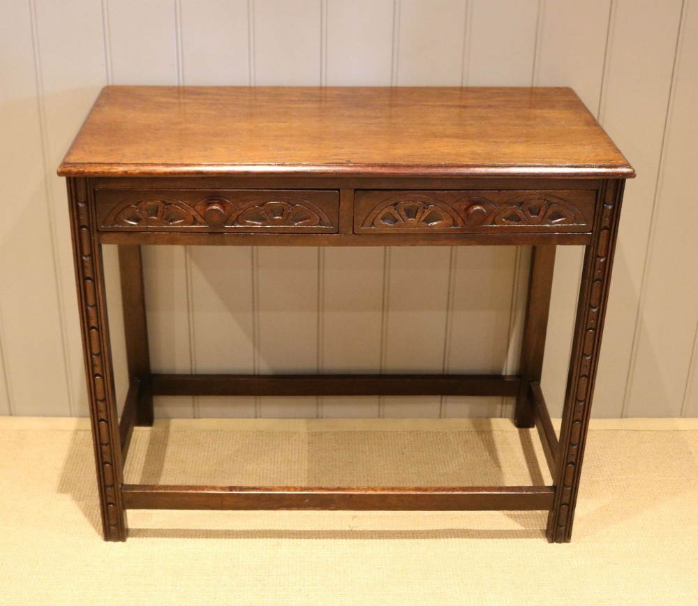 Oak Two Drawer Side Table