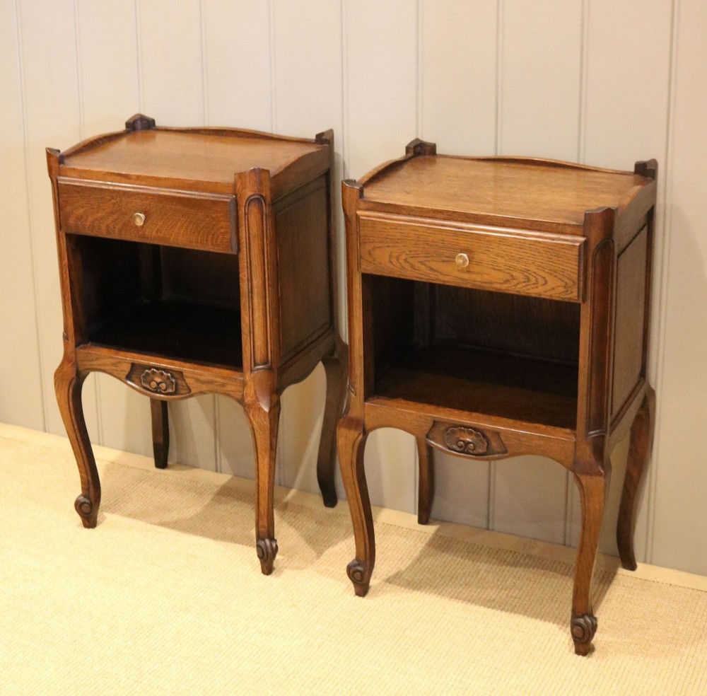 Pair Of French Oak Bedside Cabinets