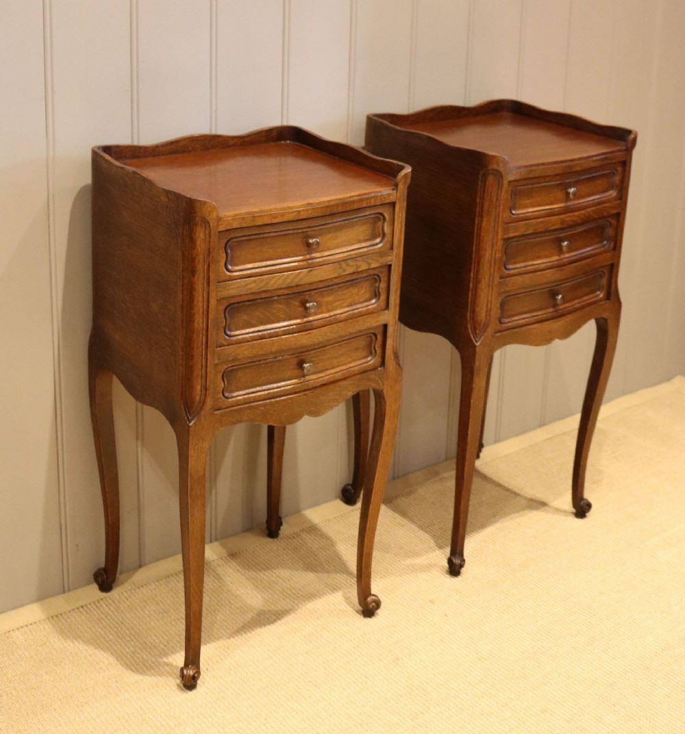 Pair Of French Oak Bedside Cabinets