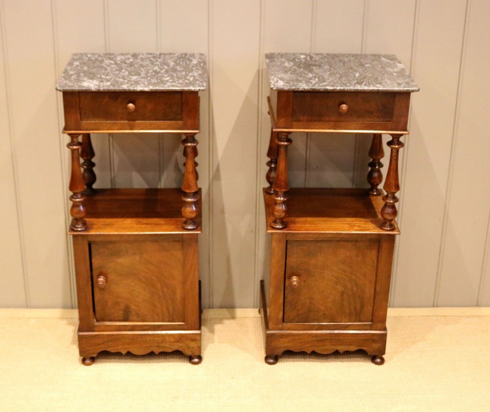 Pair Of Late 19th Century Walnut Nightstands