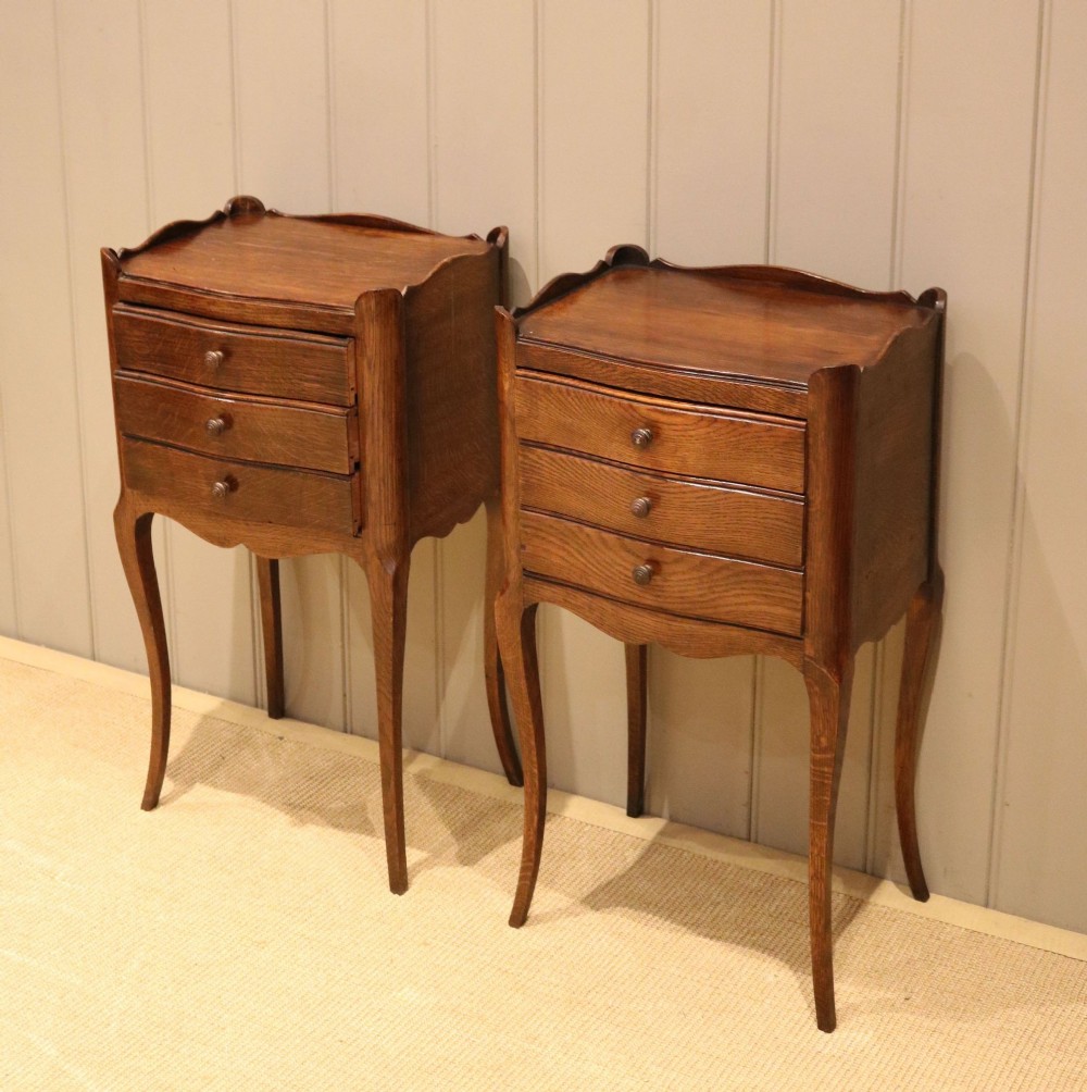Pair Of French Oak Bedside Cabinets