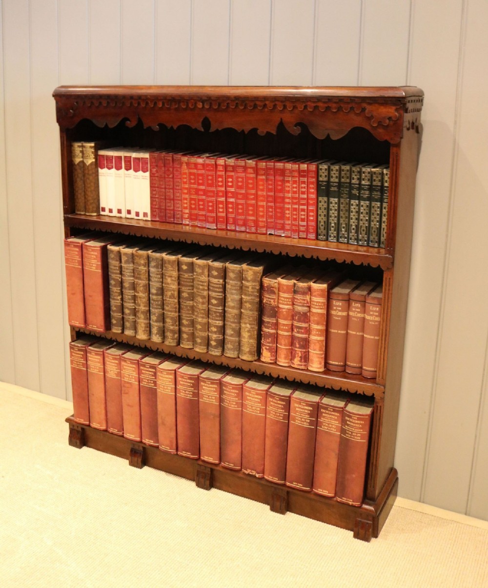 Late 19th Century Walnut Open Bookcase
