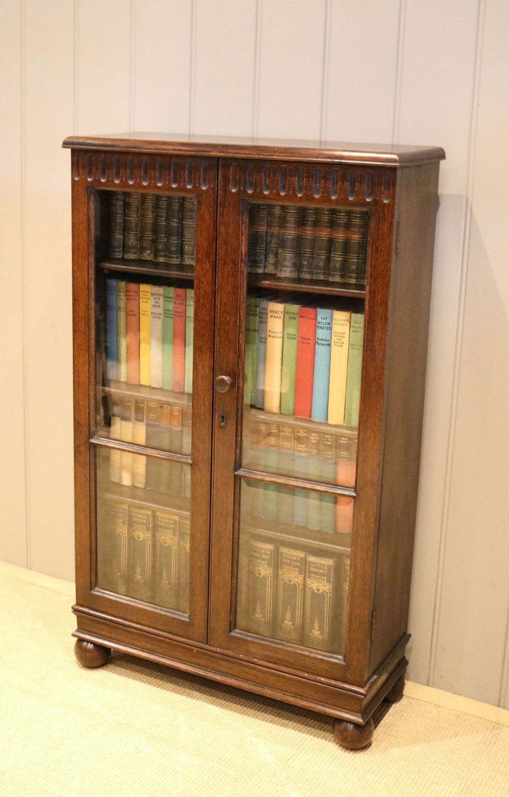 Small Oak Glazed Bookcase
