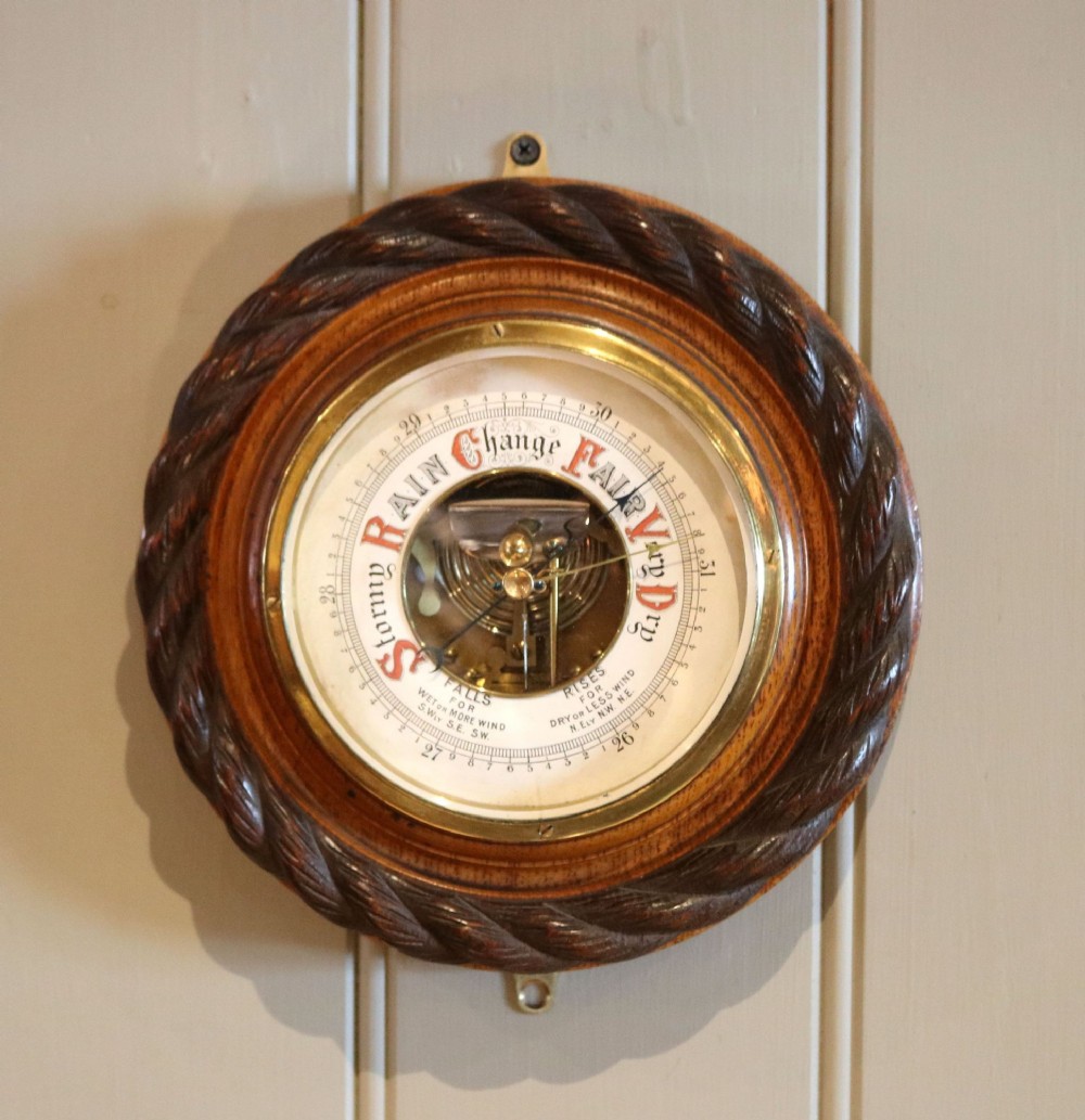 Circular Oak Barometer made in c.1890