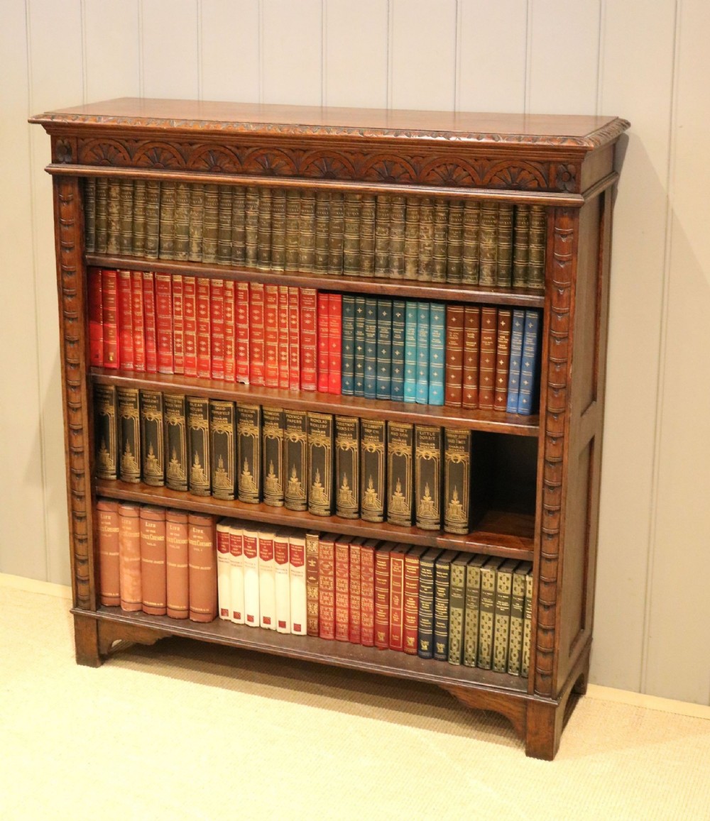 Victorian Oak Open Bookcase
