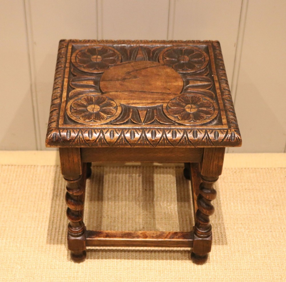 Carved Oak Stool