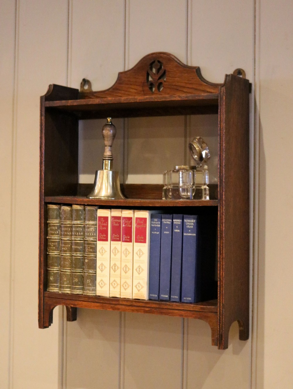 Edwardian Oak Wall Shelves View II