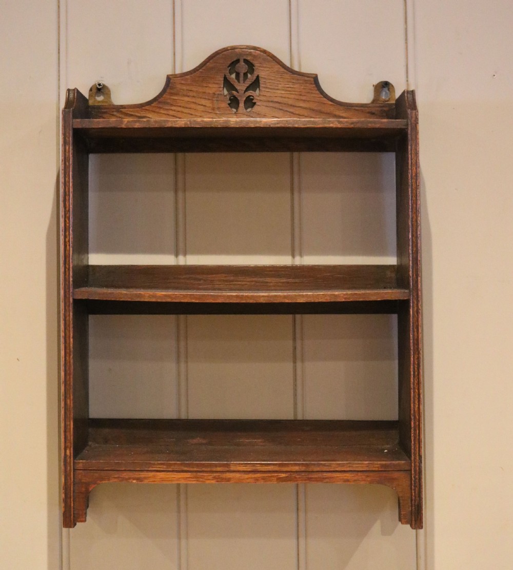 Edwardian Oak Wall Shelves View III