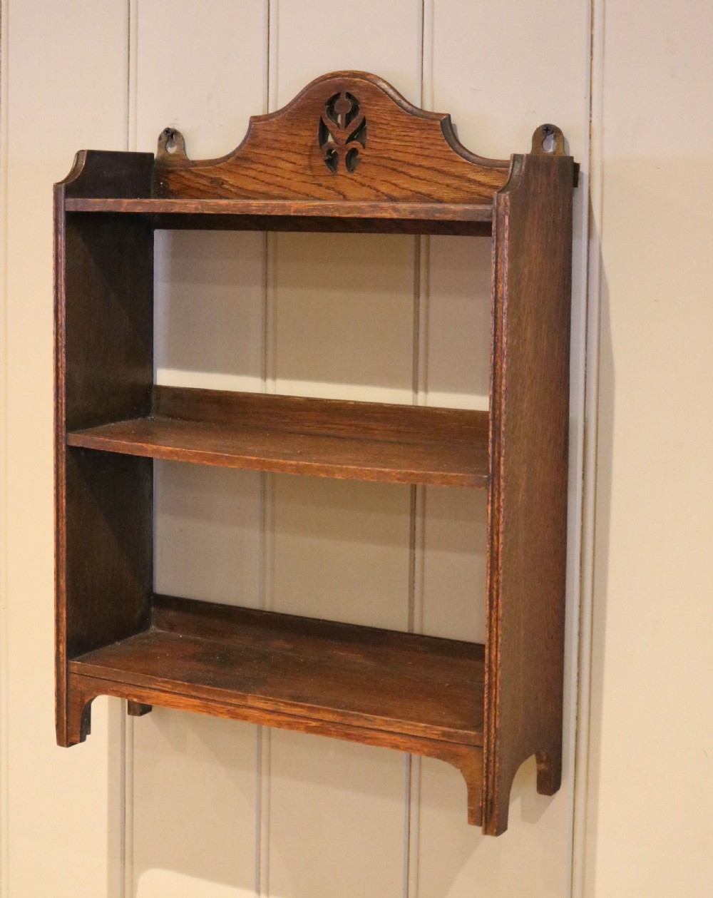 Edwardian Oak Wall Shelves View V