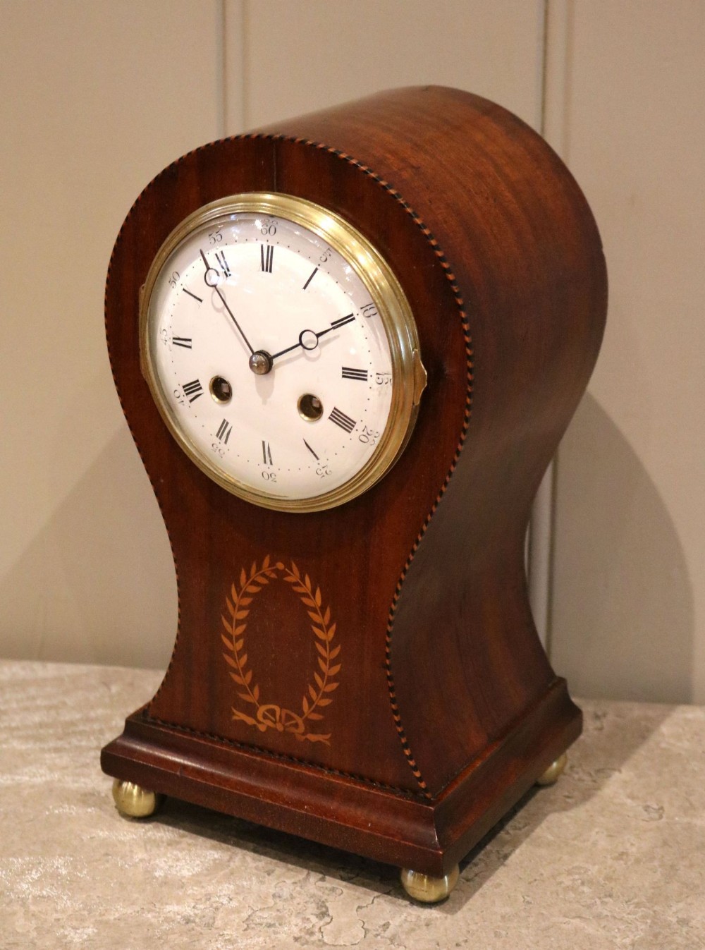Edwardian Mahogany Balloon Clock