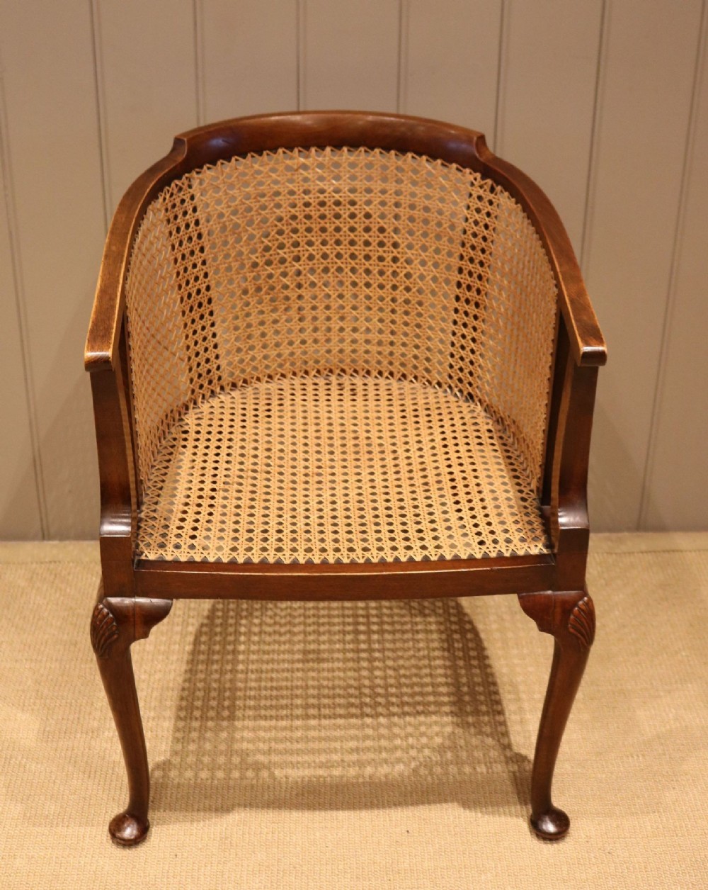 Edwardian Walnut Bergere Chair