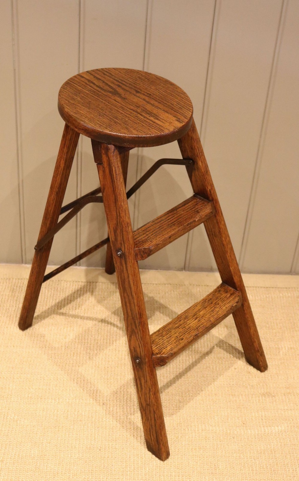 Edwardian Oak Ladder Stool