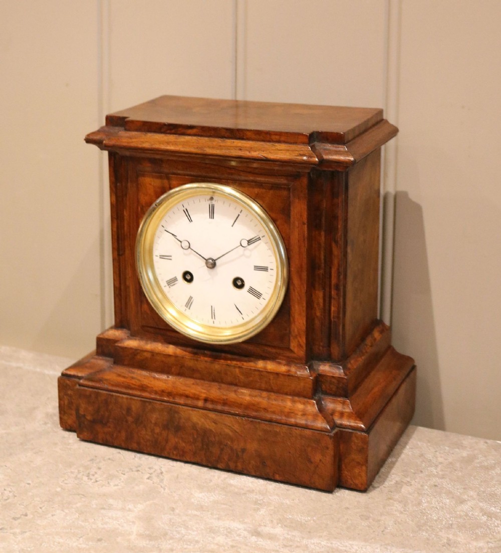 Figured Walnut Mantel Clock