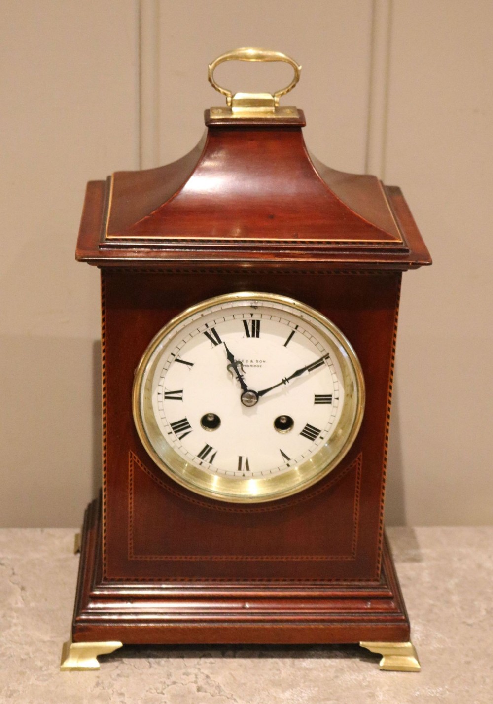 Mahogany Pagoda Top Mantel Clock