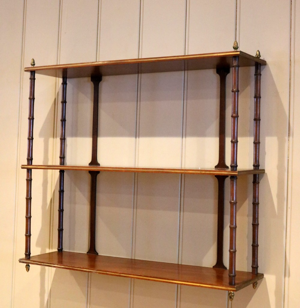 Two Tier Mahogany Wall Shelves