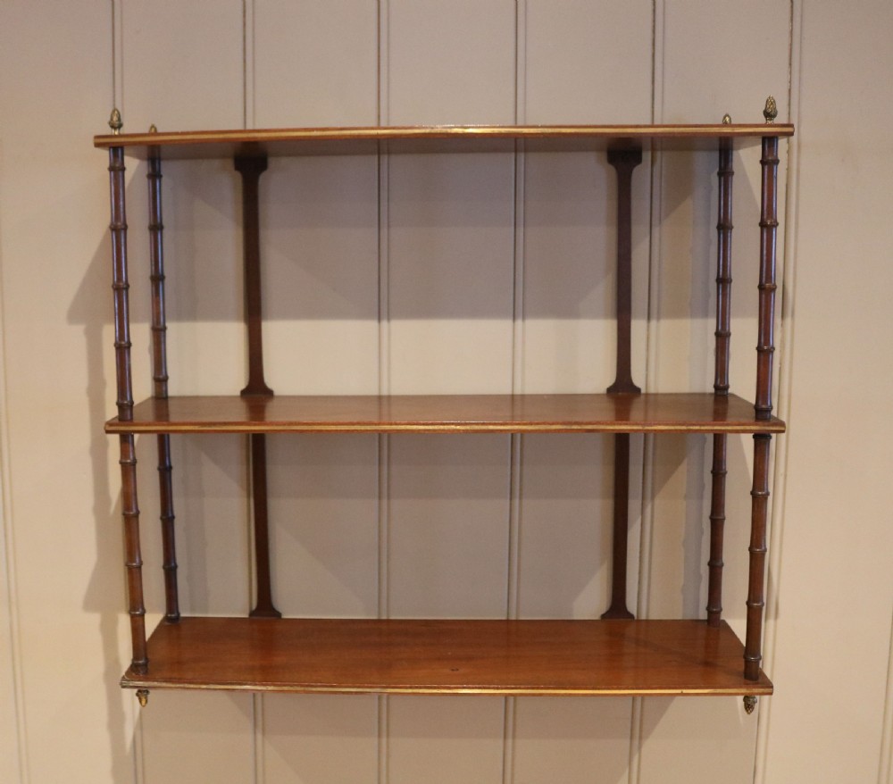 Two Tier Mahogany Wall Shelves View V