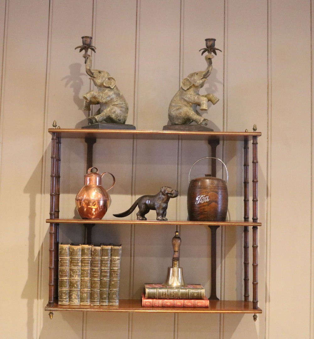 Two Tier Mahogany Wall Shelves View VI
