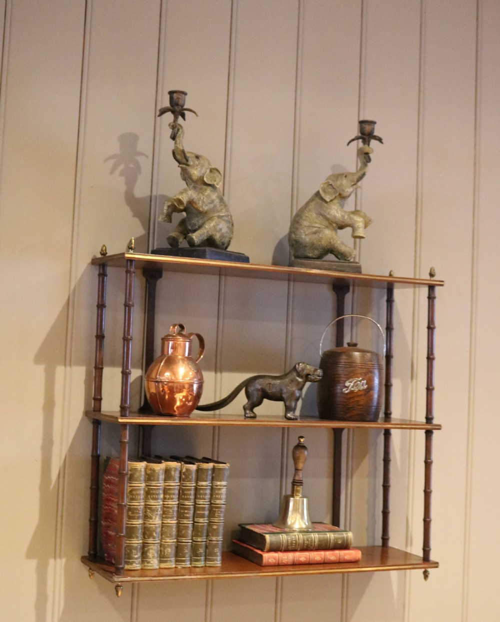 Two Tier Mahogany Wall Shelves View VIII