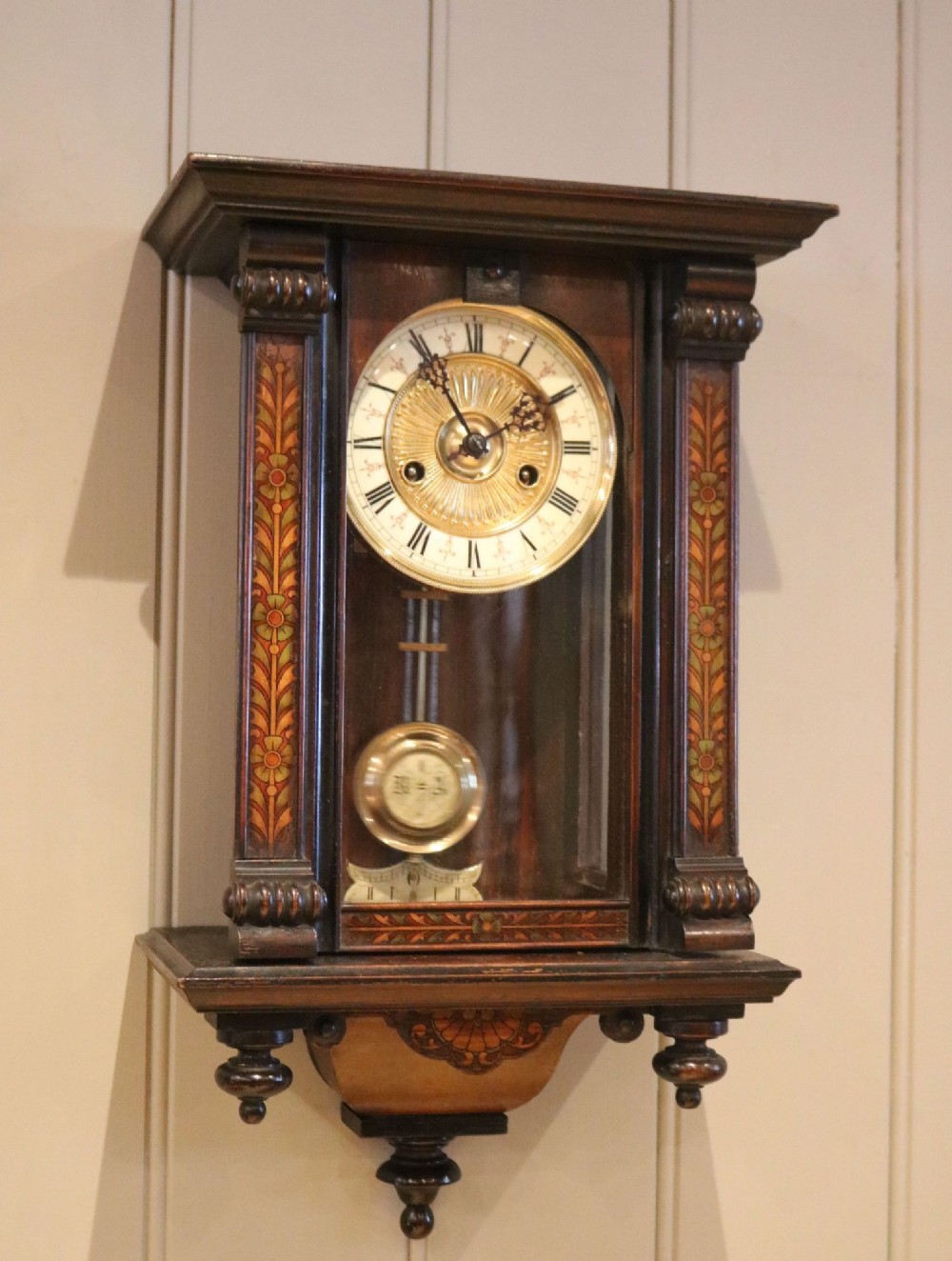 Small Walnut Regulator Wall Clock