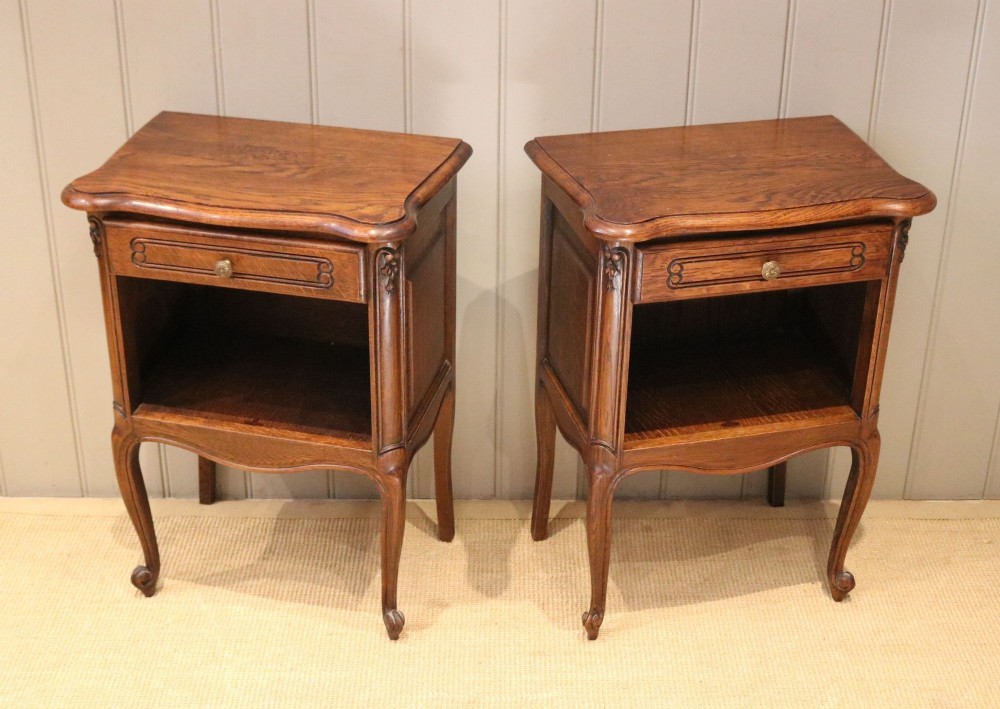 Pair Of French Oak Bedside Cabinets