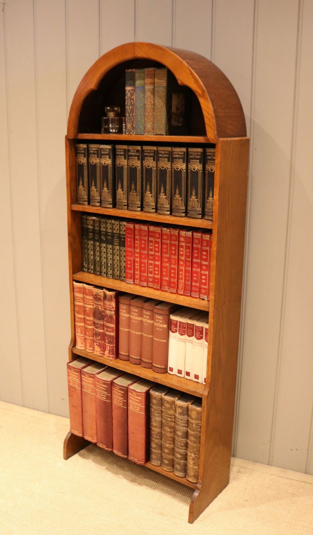 Dutch Style Arched Oak Bookcase