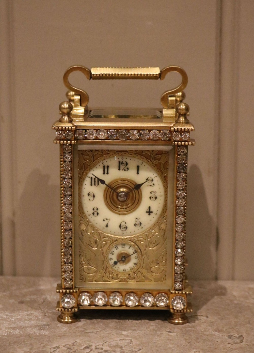 Late Victorian Jewelled Carriage Clock