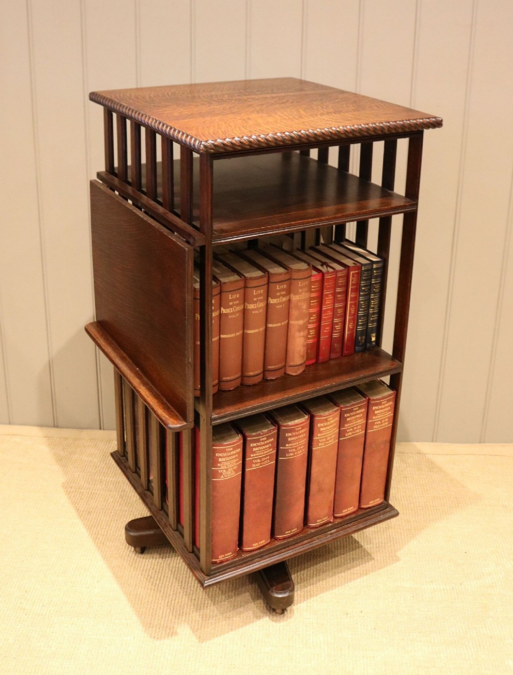 Substantial Solid Oak Revolving Bookcase
