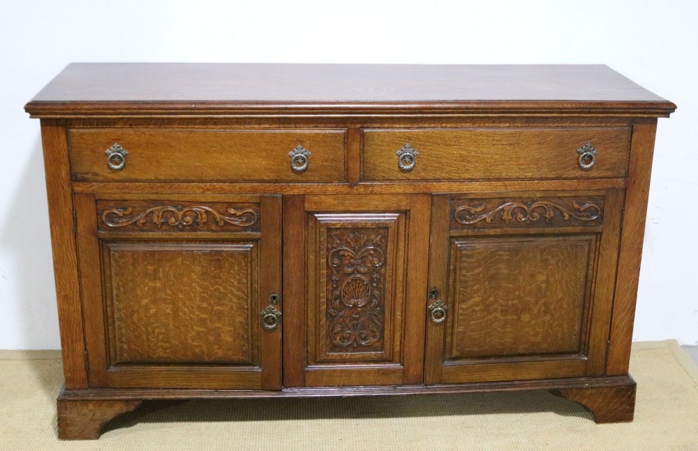 Edwardian Solid Oak Sideboard