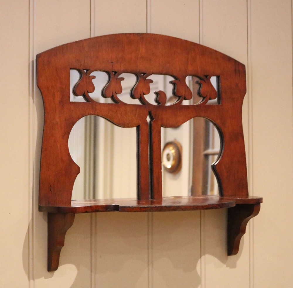 Art Nouveau Mahogany Wall Mirror