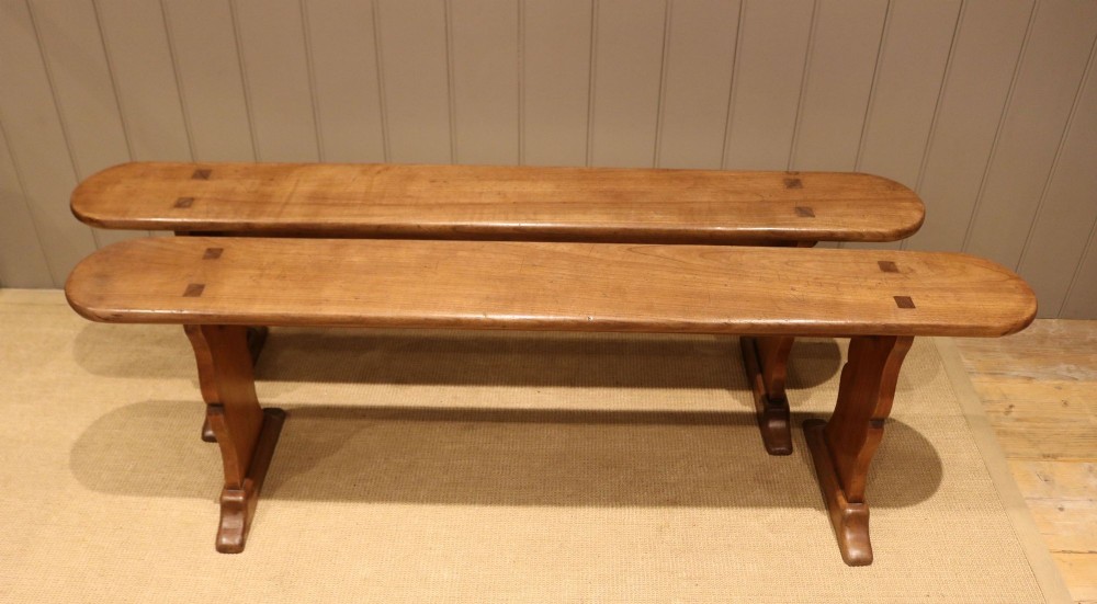 Pair Of French Cherrywood Benches