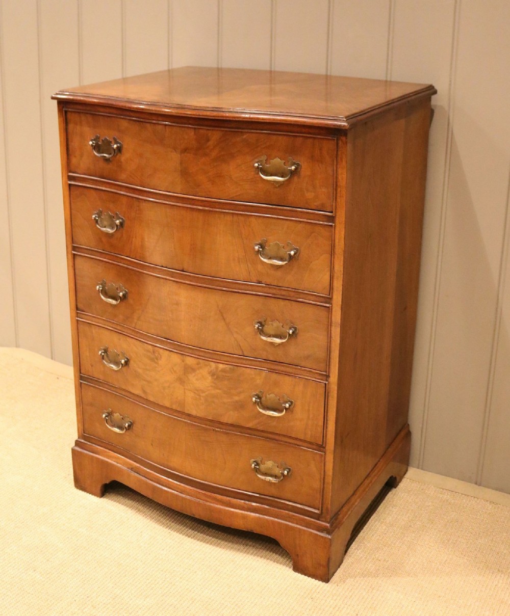 Walnut Serpentine Front Chest Of Drawers
