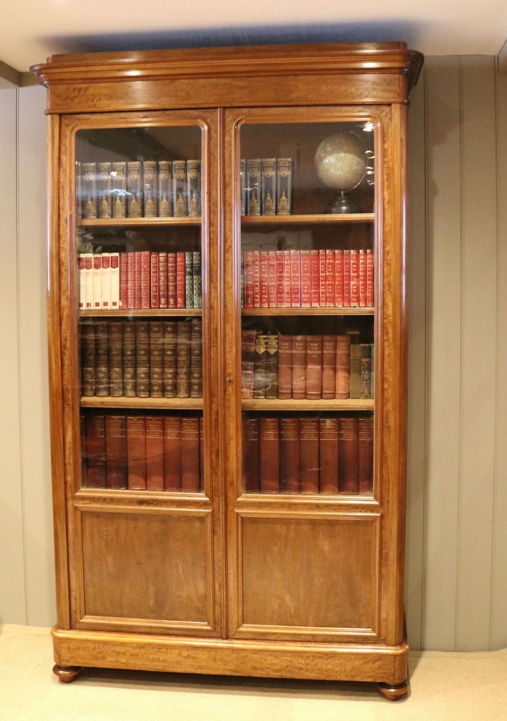 Substantial Light Mahogany Cabinet Bookcase