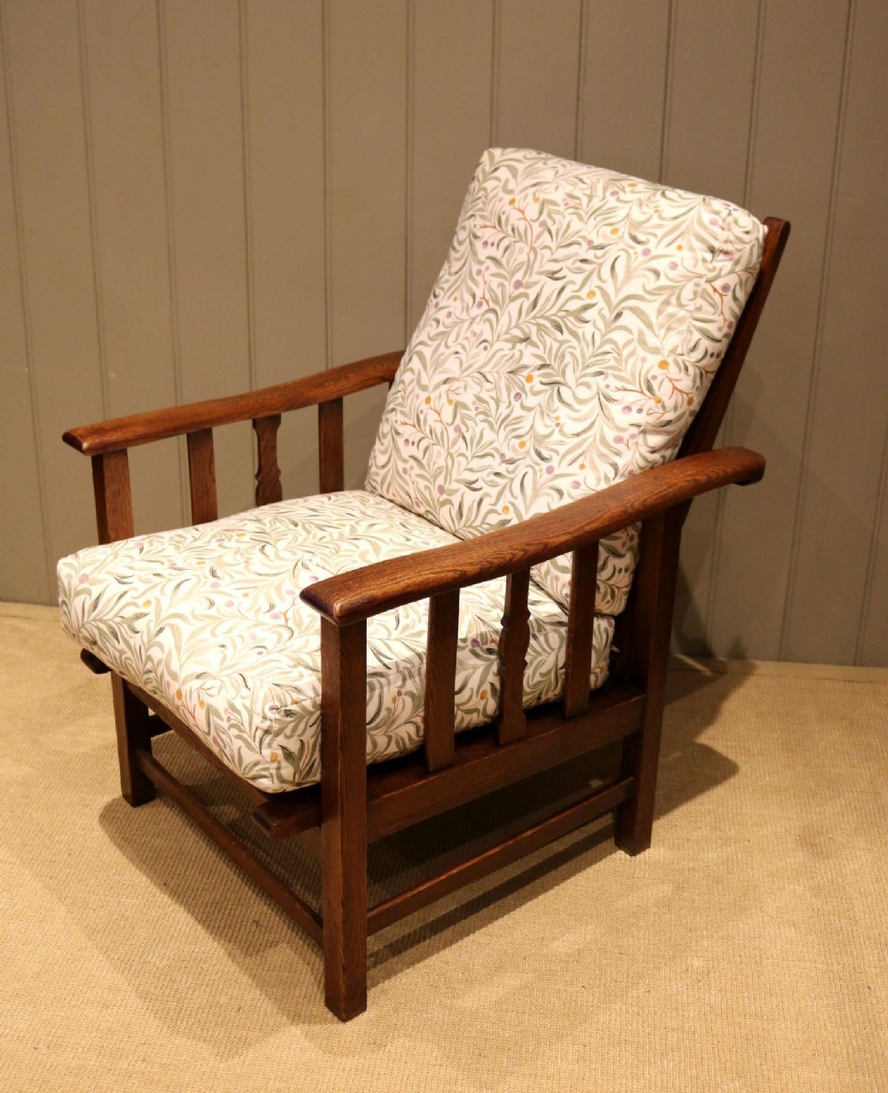 Edwardian Oak Reclining Chair