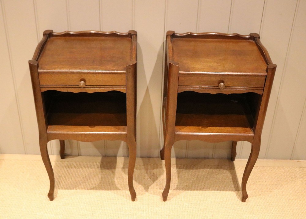 Pair Of French Oak Bedside Cabinets