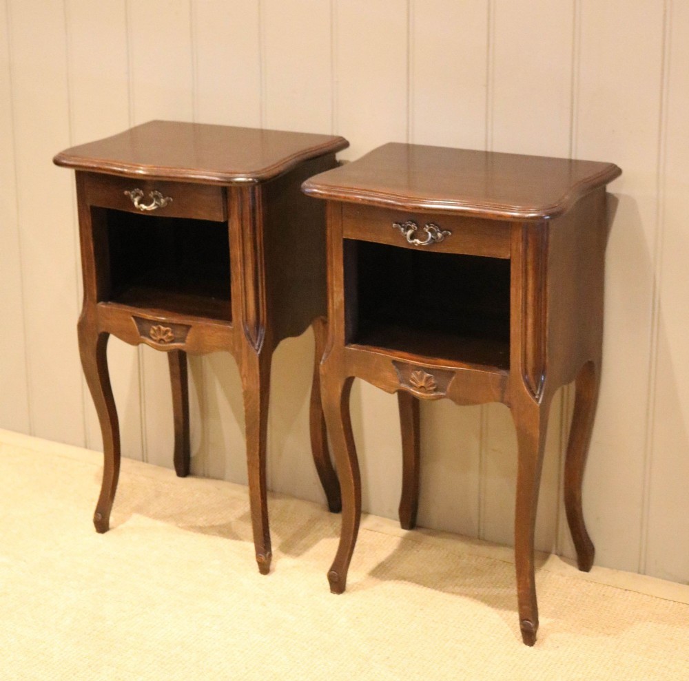 Pair Of French Oak Bedside Cabinets