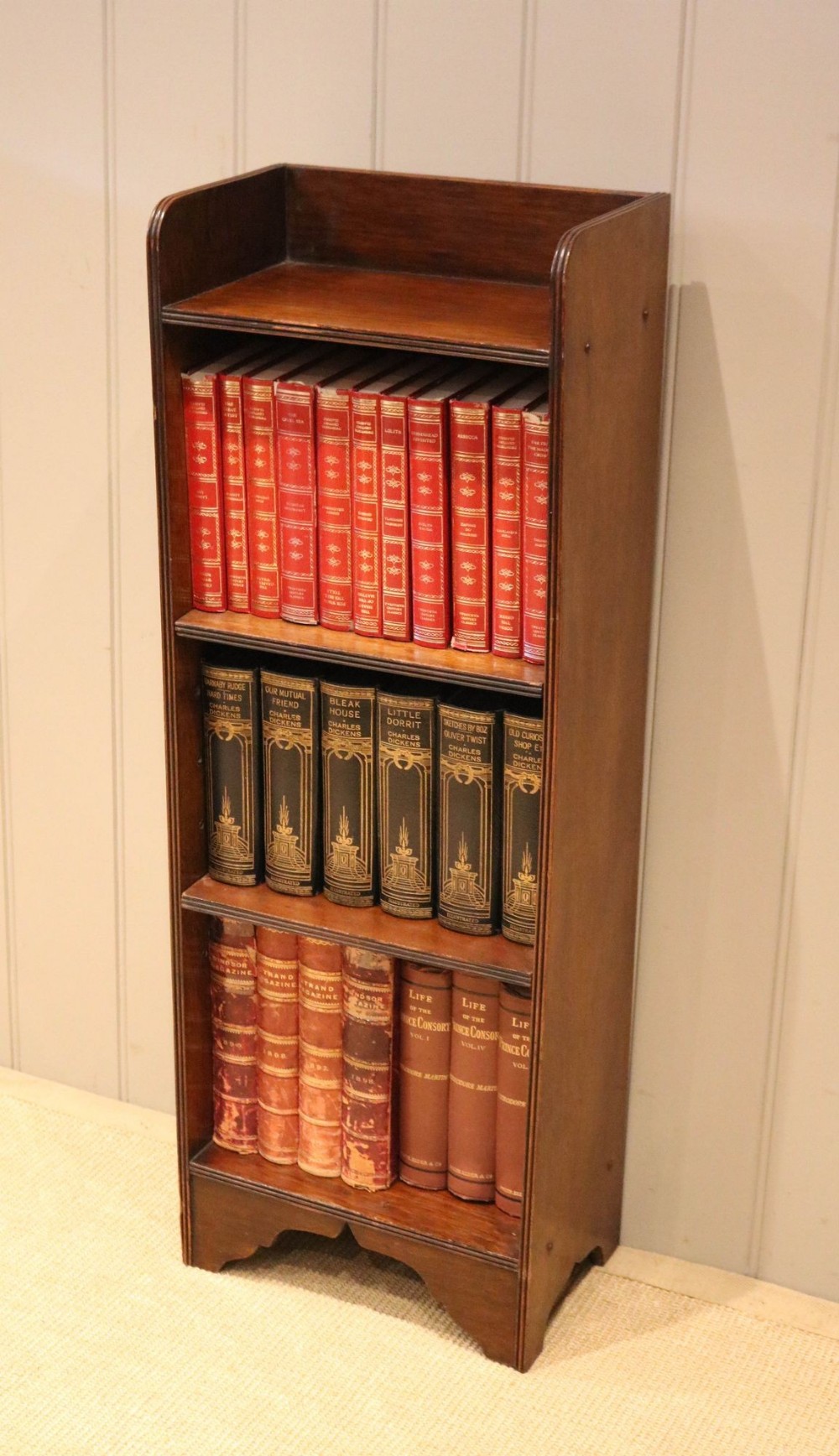 Slim Mahogany Open Bookcase
