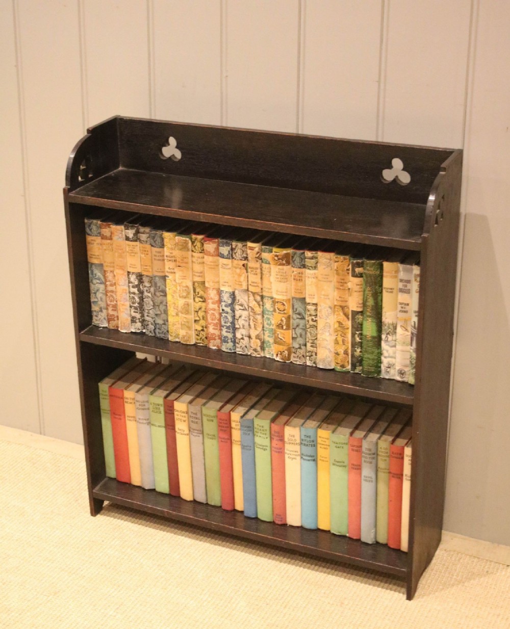 Small Proportioned Low Oak Bookshelves