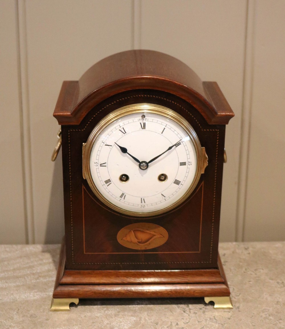 Mahogany & Inlay Mantel Clock