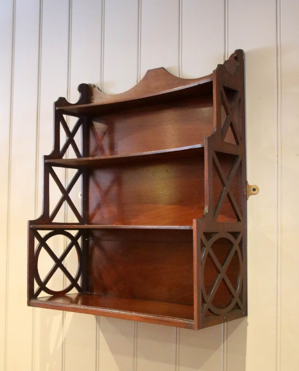 Three Tier Mahogany Wall Shelves