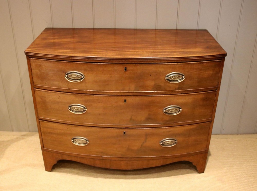 George III Mahogany Bow Front Chest Of Drawers