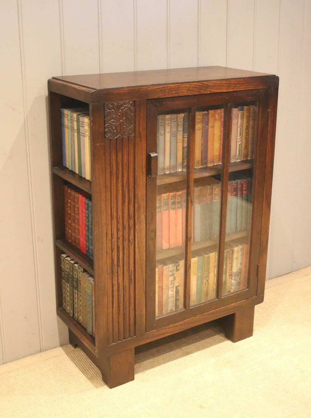 Art Deco Oak Cabinet Bookcase