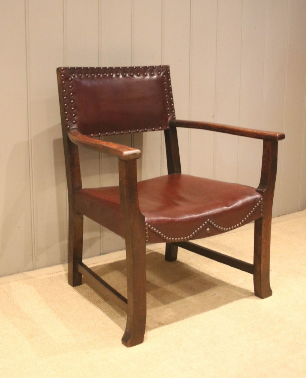 Low Leather Fireside Chair